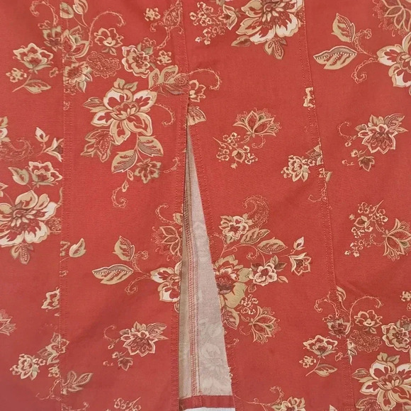 Eddie Bower Floral Skirt SZ 6 Red,Front/ Back Cargo Pockets,Peasant,Pairiecore - Picture 7 of 13